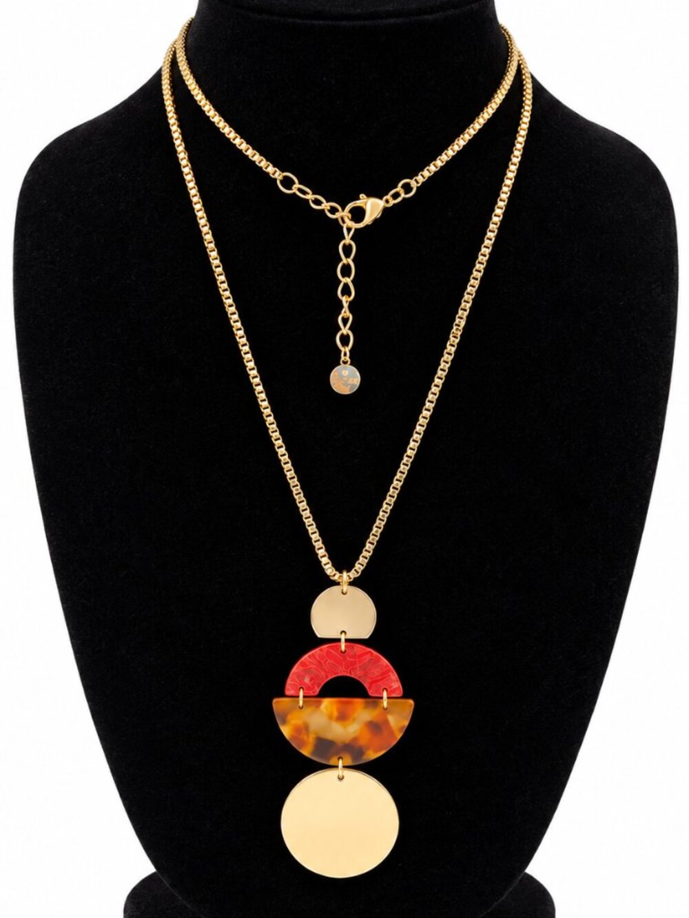 Alfani Gold Tone Tortoiseshell Geometric Pendant Necklace